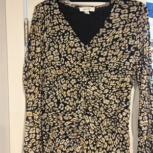 Nine West Black and Gold leopard blouse